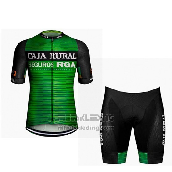 2019 Fietskleding Caja Rural Groen Zwart Korte Mouwen en Koersbroek